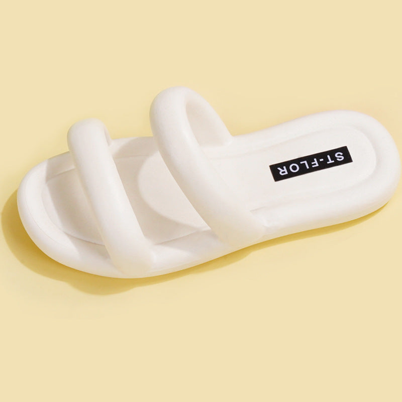 Slippery Slippers Korean Version Casual Fashion Double-Slip Non-Slip Flat Bottom Ladies Soft Bottom Sandals And Slippers For Women's Outer Wear