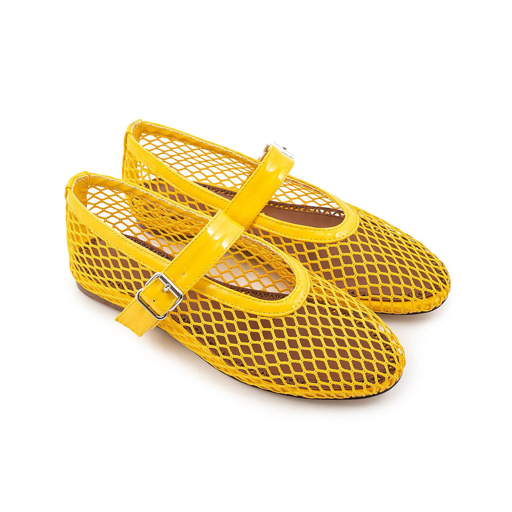 British Style Mary Jane Shoes For Women Fashion Patchwork Mesh Flat Ballet Shoes Buckle Strap Comfortable Summer Casual Shoes