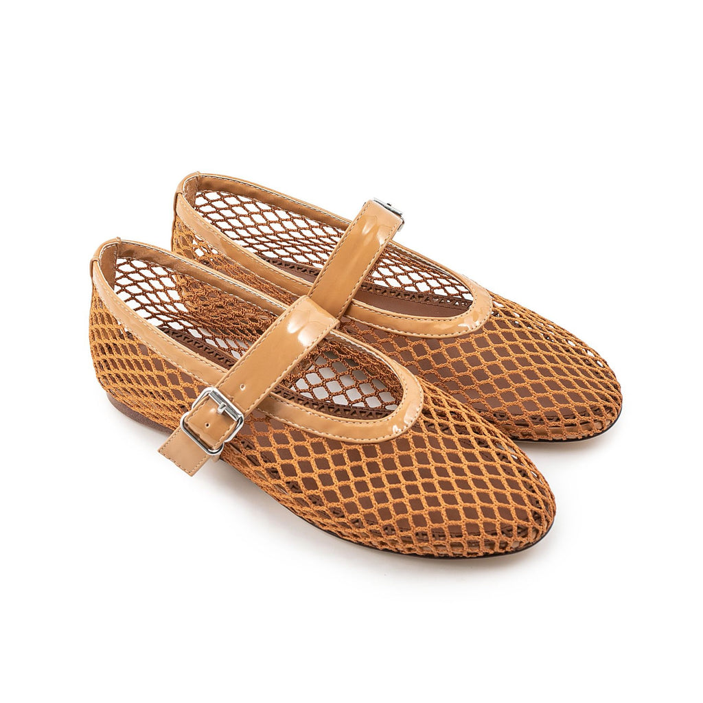 British Style Mary Jane Shoes For Women Fashion Patchwork Mesh Flat Ballet Shoes Buckle Strap Comfortable Summer Casual Shoes