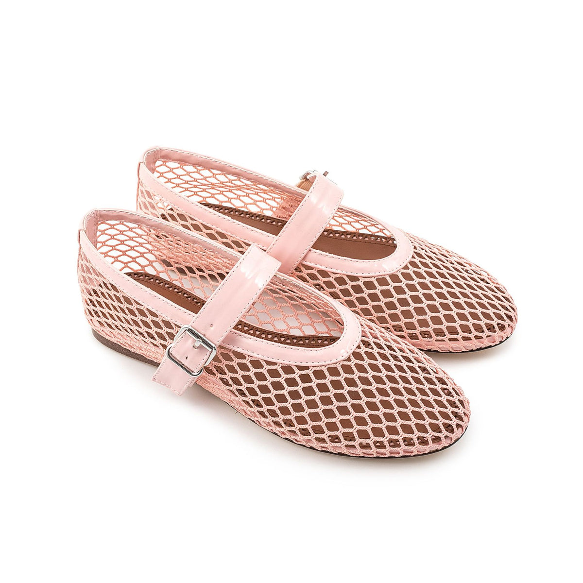 British Style Mary Jane Shoes For Women Fashion Patchwork Mesh Flat Ballet Shoes Buckle Strap Comfortable Summer Casual Shoes