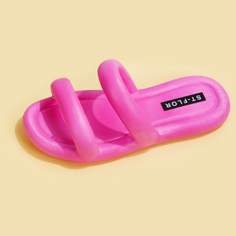 Slippery Slippers Korean Version Casual Fashion Double-Slip Non-Slip Flat Bottom Ladies Soft Bottom Sandals And Slippers For Women's Outer Wear