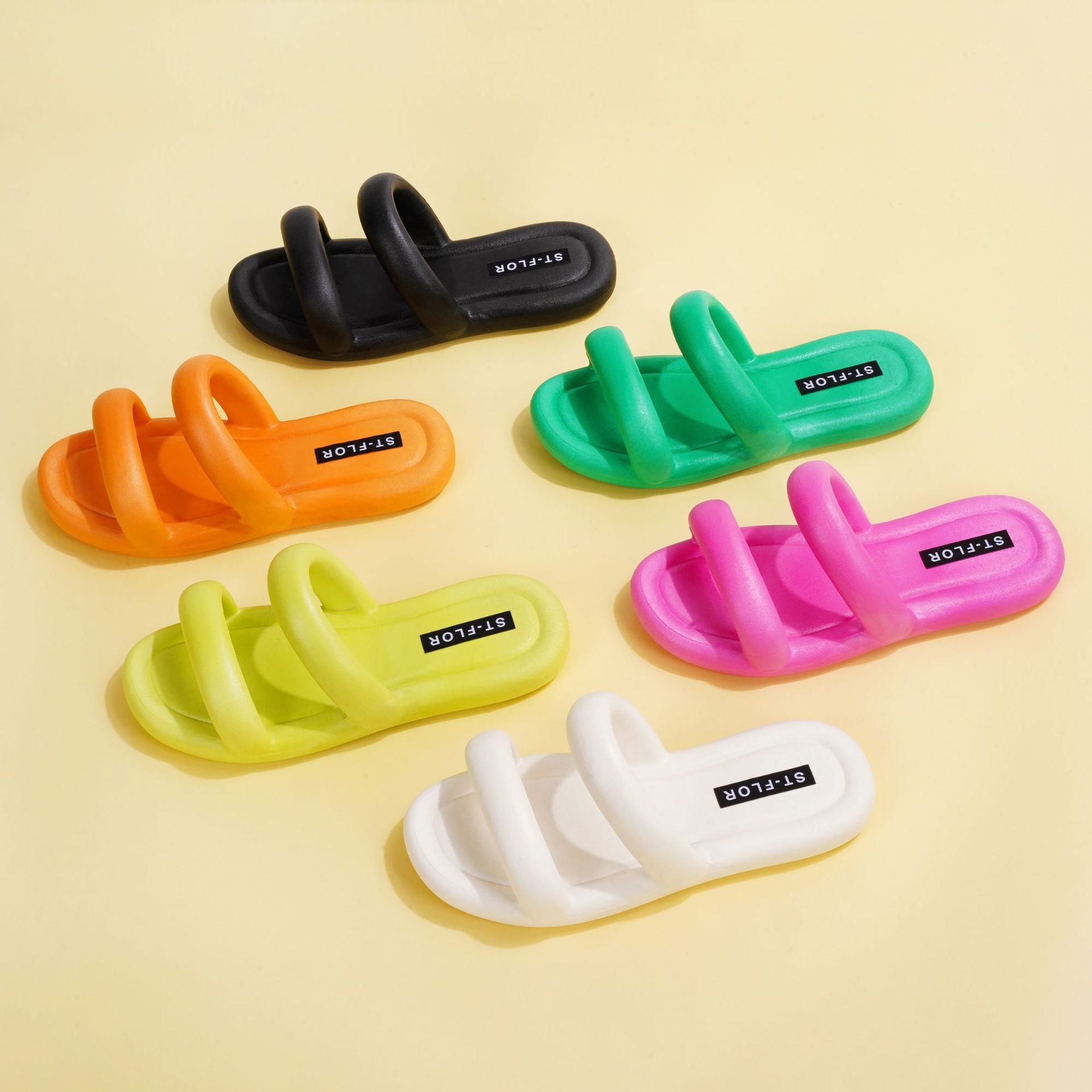 Slippery Slippers Korean Version Casual Fashion Double-Slip Non-Slip Flat Bottom Ladies Soft Bottom Sandals And Slippers For Women's Outer Wear