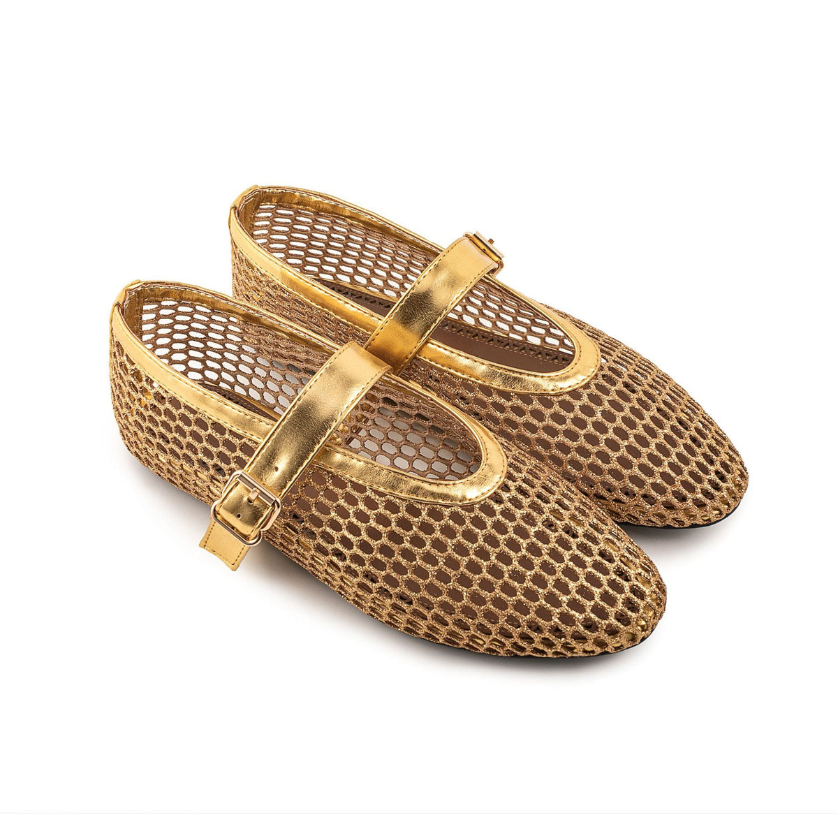 British Style Mary Jane Shoes For Women Fashion Patchwork Mesh Flat Ballet Shoes Buckle Strap Comfortable Summer Casual Shoes