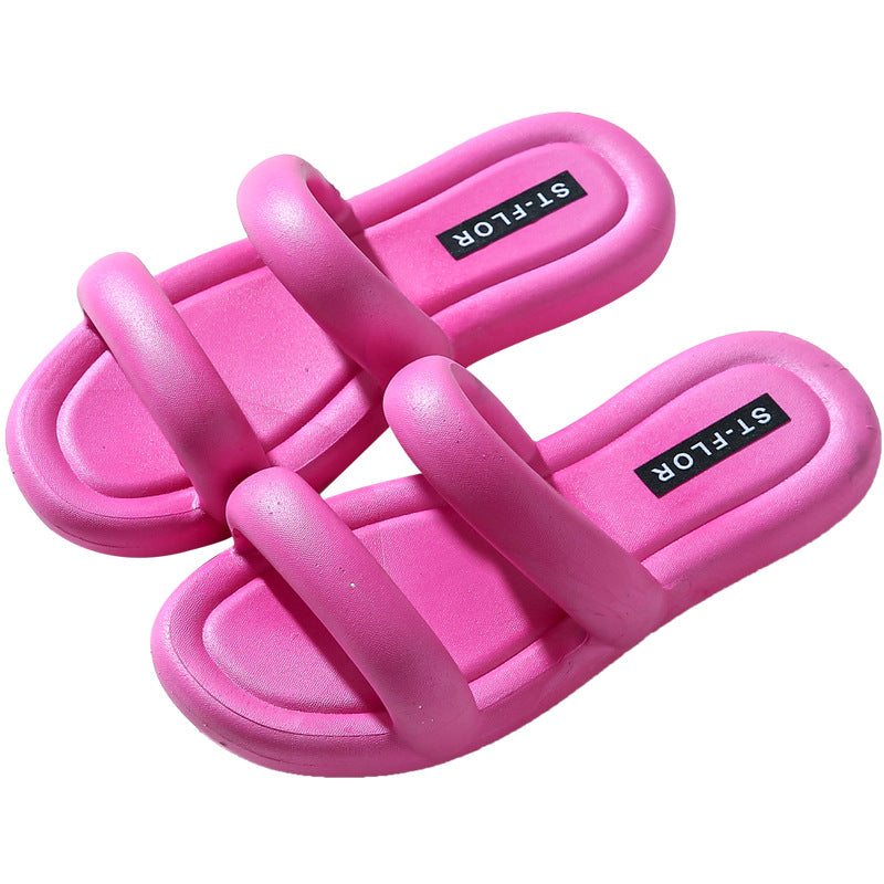 Slippery Slippers Korean Version Casual Fashion Double-Slip Non-Slip Flat Bottom Ladies Soft Bottom Sandals And Slippers For Women's Outer Wear