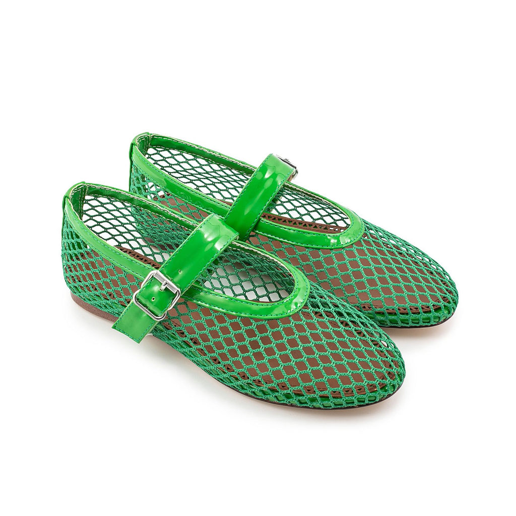 British Style Mary Jane Shoes For Women Fashion Patchwork Mesh Flat Ballet Shoes Buckle Strap Comfortable Summer Casual Shoes