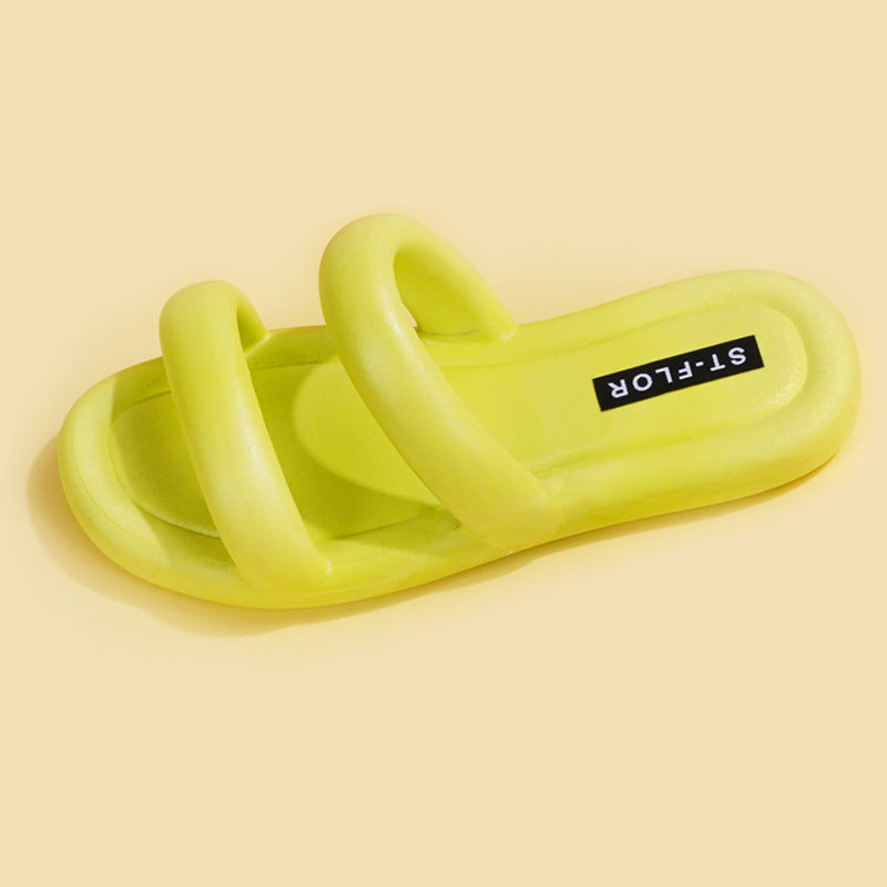 Slippery Slippers Korean Version Casual Fashion Double-Slip Non-Slip Flat Bottom Ladies Soft Bottom Sandals And Slippers For Women's Outer Wear