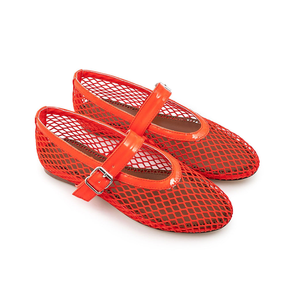 British Style Mary Jane Shoes For Women Fashion Patchwork Mesh Flat Ballet Shoes Buckle Strap Comfortable Summer Casual Shoes