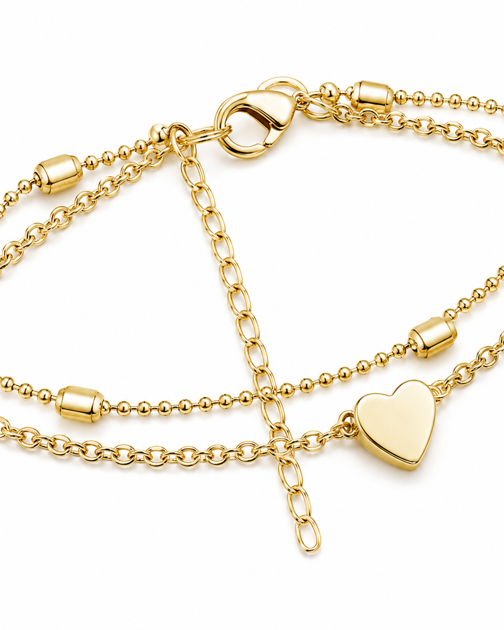 Gold Heart Charm Anklet