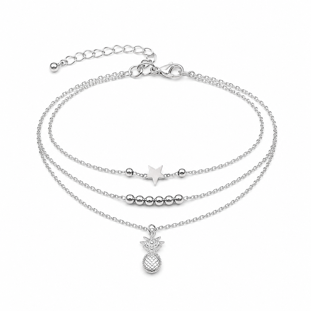 Silver Pineapple Anklet