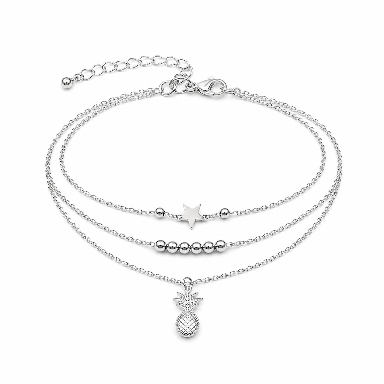 Silver Pineapple Anklet