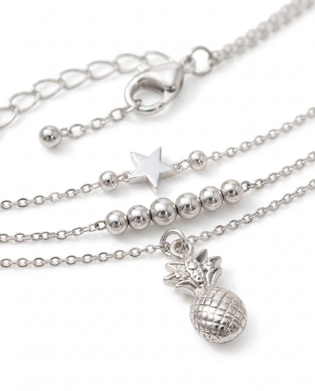 Silver Pineapple Anklet