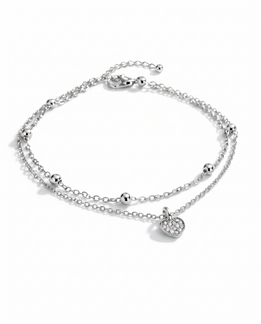 Crystal Heart Anklet