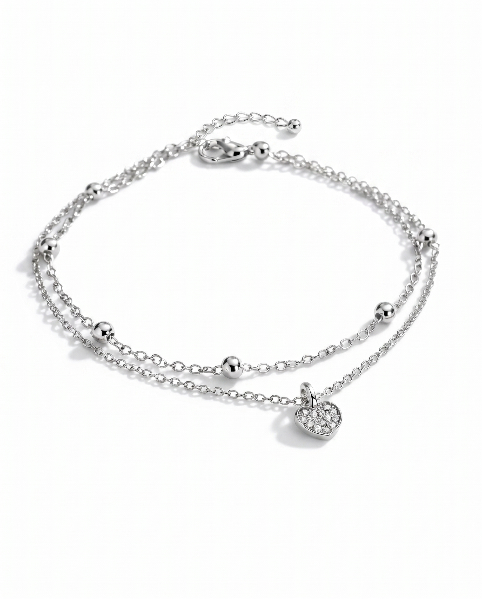 Crystal Heart Anklet