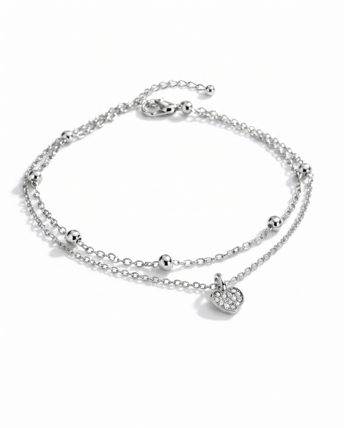 Crystal Heart Anklet