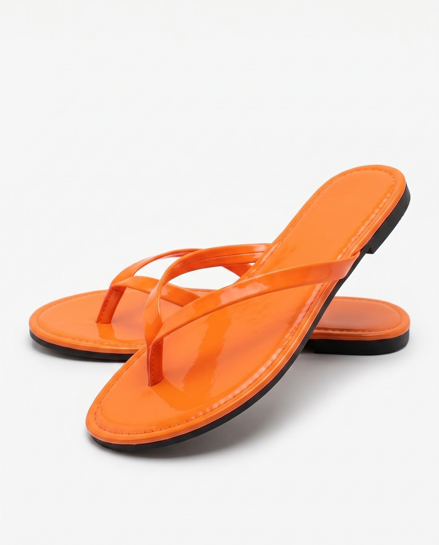 Orange Gloss Sandals